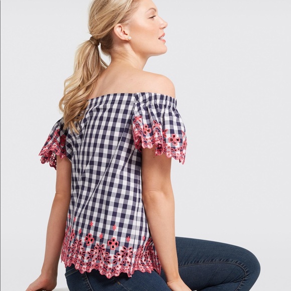 Draper James Dolly Check Eyelet Top 💕 - Picture 4 of 6